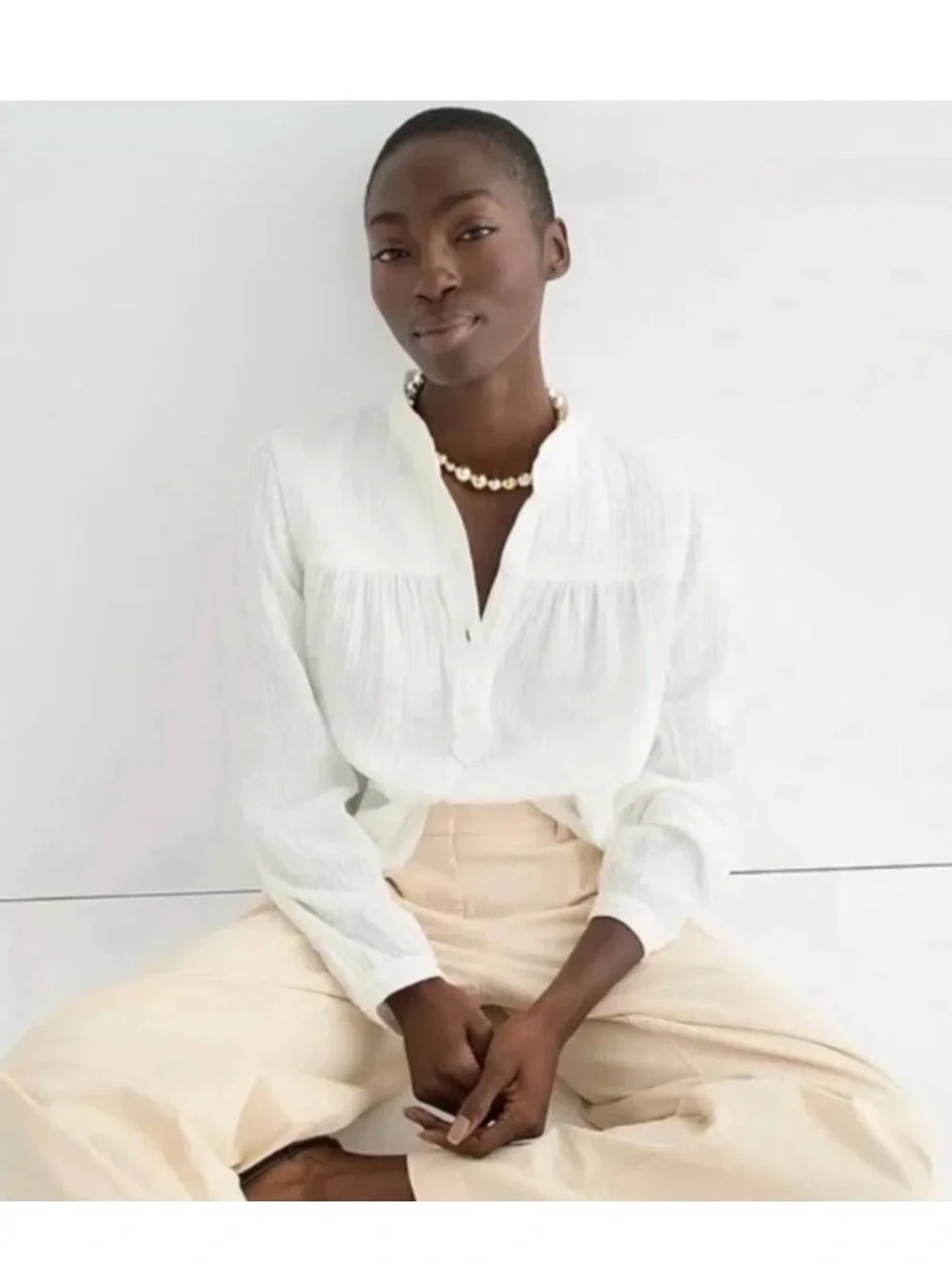 J. Crew Fresco Top in Soft White Cotton Gauze - NWT